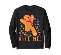 Bite Me! - Pijama Divertido de Galletas navideñas de Pan de Jengibre Manga Larga