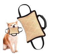 Bite Pillow Dog Tug - Almohada para morder de perro de juguete, juguete para morder de yute con 2 asas fuertes | Lo mejor para tira y afloja, entrenamiento de cachorros, juego interactivo, juguete par
