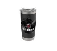 Bite The Beat Vinyl Record Eye City Hip Hop Urban Skyline Vaso térmico de acero inoxidable de doble pared