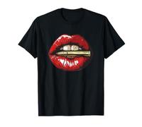 Bite the Bullet Lipstick Mouth Graphic - Escenario o diario Camiseta