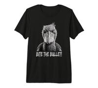 Bite The Bullet Shoebill Cigüeña Humor Camiseta Premium
