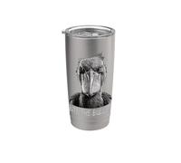 Bite The Bullet Shoebill Cigüeña Humor Vaso térmico de acero inoxidable de doble pared