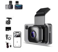 Biteblom Dashcam, HD Dash CAM with WiFi & GPS Wireless, Dual 4k Dashcam Front and Rear, with 2 Sensors, Night Sights, Parking and Recording with 150° Wide-Angle, Loop Recording (HD+WiFi)