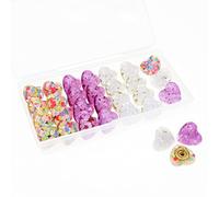 BITEYI Chinchetas de Lentejuelas de Corazón, 30 de Ámbar Bonito Decorativas para Pared de Fotos, Mapas, Tablón de Anuncios, Tableros de Corcho (Color Mezclado)