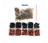 BITEYI Coloridos Plastic Narices de Seguridad DIY Vistoso Craft Narices con Arandelas 130 Piezas 8-16mm para Muñeca,Marioneta,Felpa Animal (Negro y Marron)