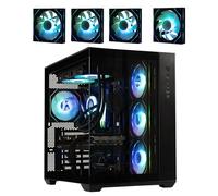 BitFenix AL118 High Airflow Dual Chamber PC Gaming Case Black 4ARGB - Compatible con placa base de conexión inversa, 4 ventiladores Infinity Mirroring ARGB (3 x inversos) 360 mm AIO/GPU 400 mm Support