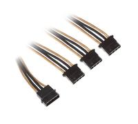 BitFenix Molex (4-pin) - 3x Molex (4-pin), 0.55m - Cable (0.55m, Macho/hembra, Molex (4-pin), 3 x Molex (4-pin), Negro, Oro)