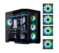 BitFenix T10 High Airflow Dual Chamber PC Gaming Case Black 4ARGB - Compatible con placa base de conexión inversa, 4 ventiladores Infinity Mirroring ARGB (3 x inversos)-360 mm AIO/GPU 420 mm Support