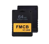 BITFUNX PS2 FMCB Free McBoot Card v1.966, tarjeta de memoria de 64 MB para PS2, adaptador de videojuegos Plug & Play sin retraso