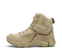 Bitiger Botas de combate para hombre con cierre lateral de velcro y botas tácticas casuales para montañismo al aire libre, (517beige), 43 EU