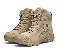 Bititger - Botas de desierto militares de piel, impermeables, con cremallera, botas tácticas y de combate para hombre, para patrullas, de seguridad, para policías, color, talla 40 2/3 EU