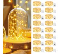 bitjam Guirnalda Luces Pilas, 2M 3Modos Impermeable Fairy Lights, Luces LED con Pilas Guirnalda Luces para fiestas bodas Navidad iluminación decorativa Blanco Cálido