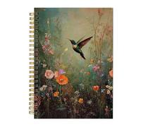 BitKan Cuaderno de espiral vintage con diseño de colibrí y pájaro, cuaderno de regalo para amantes de los pájaros, 5.5 x 8.3 pulgadas, ideas de regalo de colibríes, regalos de colibrí para mujeres
