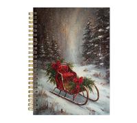 BitKan Cuaderno de Navidad vintage de tapa dura, cuadernos de espiral de Navidad, regalos para mujeres, hombres, compañeros de trabajo, cuaderno de espiral de Navidad de 5.5 x 8.3 pulgadas