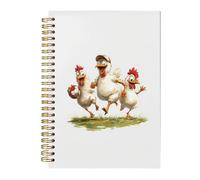 BitKan Divertidos cuadernos en espiral de pollos, lindo diario, regalos de pollo para niños, mujeres, madres, amantes, mujeres, adolescentes, cuaderno temático de fútbol de animales de 5.5 x 8.3