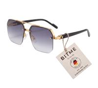 BitME Solutions Gafas de sol retro UV400 para hombre/mujer; montura vintage/clásica/elegante; lentes piloto HD; golf/conducción/pesca/gafas de viaje/deportes al aire libre moda, plateado y azul