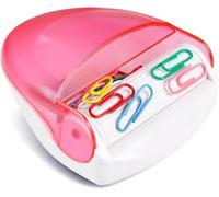 BITOSEE Soporte magnético para clips de papel, dispensador organizador de contenedores sujetan de forma segura clips de papel grapas (soportes para clips de papel, rosa)