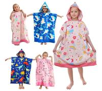 BITOYO Toalla con Capucha para Niños, Toalla de Playa Extragrande Toalla de Baño para Piscina Toalla de Poncho Albornoz de Baño Súper Suave para Niñas Niños (Altura de 120 a 170 cm) (Unicornio)
