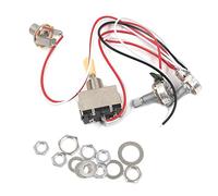 Bitray Kit de arnés de cableado de guitarra, arnés de cableado de guitarra precableado de 3 vías, interruptor de palanca de caja cromada, 1 v1t, 500 K, perillas de control para guitarra eléctrica LP
