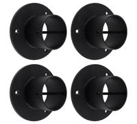Bitray Paquete de 4 broches de extremo de cuerda negra de 2 pulgadas, soporte de pasamanos de acero inoxidable, resistente para barandilla de cable, base de poste de cubierta, soportes de tapa de