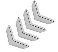 Bitray Patas de metal para sofá de 1.3 pulgadas de altura en forma de L, patas de muebles plateadas, armario de mesa, patas de sofá, patas de muebles, reemplazo de patas - 4 piezas