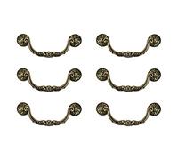 Bitray Tiradores antiguos de cajón de 12 cm, distancia de agujero a agujero, tiradores vintage para armarios de cocina, 6 unidades