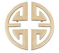 Bitray Tiradores de gabinete semicirculares antiguos con patrón tradicional auspicioso, manijas doradas, 2 unidades