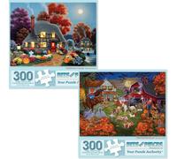 Bits and Pieces - Juego econ mico de dos (2) rompecabezas de 300 piezas para adultos. Cada rompecabezas mide 45,7 x 61 cm. Rompecabezas de Hallow