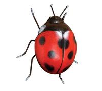 bits and Pieces - Mariquita de jardín - 5-1/2 x 6 Pulgadas - Escultura de Metal - Decoración Interior o Exterior - Arte de Pared - Regalo para Jardinero