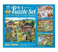 Bits and Pieces - Paquete m ltiple 4 en 1 - Rompecabezas de 500 piezas para adultos - Juego de rompecabezas de 500 piezas grandes del artista San