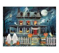 Bits and Pieces - Rompecabezas de 1000 piezas para adultos - Participa si te atreves! - Rompecabezas de Halloween de casa encantada de 1000 piez