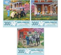 Bits and Pieces - Rompecabezas de 300 piezas para adultos - Juego econ mico de tres (3) - Rompecabezas cl sicos de verano de piezas grandes del a