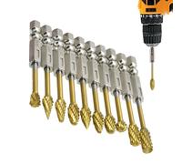Bits Burr, golpes de rebabas | Juego de herramientas de trituradora de acero de tungsteno de 10,Kit de rebabas de carburo versátil con varilla de 1/4 de pulgada para el transporte de desmontaje de