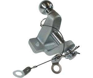 BITS4REASONS Maypole MP84 Enganche Bola y Gancho 50mm Plata Brillante y Mate - Gancho de enganche Mixto Bola y Pin 3,5T con fijación M16 y homologación E11