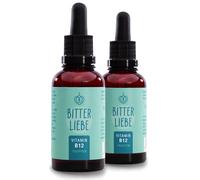 BitterLiebe - Gotas de vitamina B12 de alta dosis - 500 µg B12 por dosis diaria - doble activo con metilcobalamina y adenosilcobalamina - apoya la formación de sangre * y el sistema nervioso *