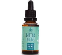 BitterLiebe Vitamina D3 K2 gotas de alta dosis y vegana - Vitamina K2 y vitamina D3 altamente biodisponible - para una fuerte Knoche y sistema inmunológico, promueve el sistema cardiovascular y la