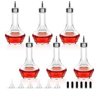 Bitters Bottle - Juego de 6 botellas de vidrio de 50 ml con tapa de salpicadero, herramienta profesional para hacer cócteles