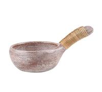 Bitto Quemador de Incienso Quemador de Incienso Terracota ATUM en escayola con Mango de líber, l: 19 cm, h: 5,5 cm, Ø 11 cm