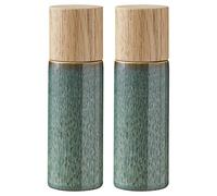 Bitz Juego de 2 molinillos de sal y pimienta, 16,7 cm de alto, verde