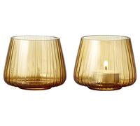 BITZ Kusintha - Candelabro para Velas (7,5 cm, 2 Unidades), Color ámbar