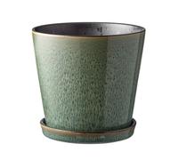Bitz Maceta con plato Bitz Ø14 cm verde-negro