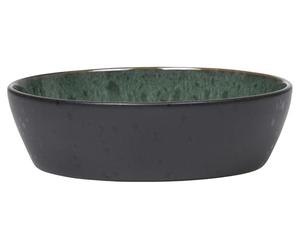 BITZ Plato sopero de cerámica, 18 cm de diámetro, color negro y verde