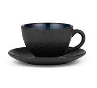 Bitz Taza con plato para té Bitz negro azul oscuro