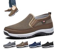 BIUBIULOVE Ztigerz Plimsolls De Viaje Ortopédicos Transpirables, Zapatos CNA Trop para Hombres, Mocasines De Lona Sin Cordones con Soporte para El Arco para Hombres (Marrón,41/25.5cm)