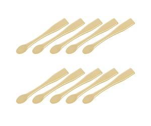 BIUDECO 10 Cucharas para Crema Facial Abs Doradas, Herramienta Multifunción para Aplicar y Mezclar Cremas, Accesorio Adecuado para Skincare Facial de Mujer