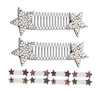 BIUDECO 10 piezas Clips Invisibles para Peinados Recogidos Accesorios para Moños y Frentes Fijos Peine para Cabello Flexible con Estrellas de Strass Sujetador para Coleta y Chignon