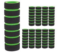 BIUDECO 10 Piezas de Almohadillas de Esponja para Entrenamiento Abdominal Compatibles Máquina de Extensión de Piernas Diámetro Interior 20 MM Longitud 105 MM Color Negro y Verde