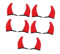 BIUDECO 10 Piezas Horquillas Cuerno Rojo para Halloween Accesorios Cosplay Ligeros Duraderos para Pelo y Ropa
