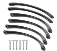 BIUDECO 10 Tiradores de Aleación de Zinc Negros para Armarios y Cajones Forma de Arco 96 MM Diseño Curvo Resistente Corrosión Ideales para Muebles y Cómodas