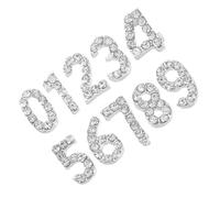 BIUDECO 100 Piezas Rhinestone Numbers Nail Charms Flatback Iron Base Nail Studs Decorations Sparkling DIY Manicure Accessories